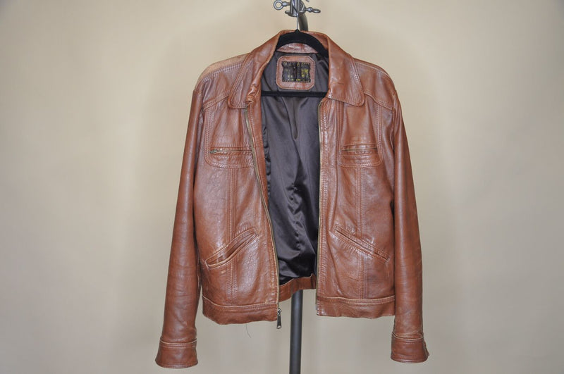 Leather jacket with its lining fully restored and rebuilt