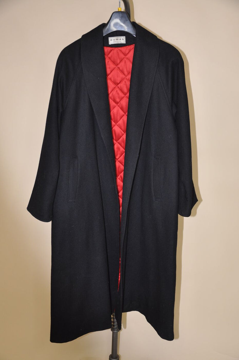 A thrifted trench coat rebuilt with a new quilted lining
